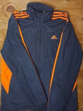 Adidas Lightweight Jacket Navy/Orange Windbreaker Men’s Small